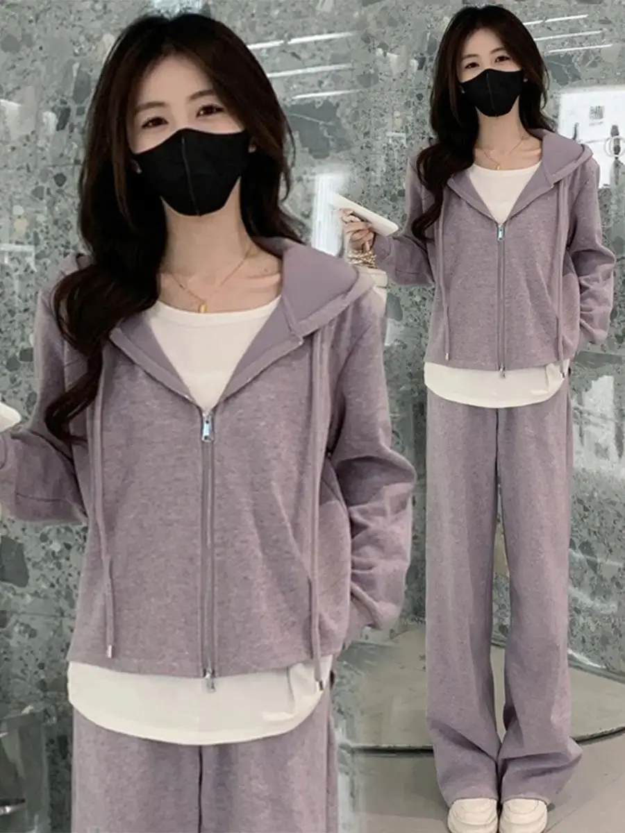 Spring Autumn Casual Sportswear Set Women's Wide Leg Pants Fashionable Hoodie Two Piece Set High Waist Long Sleeve
Spring Autumn Casual Sportswear Set Women's Wide Leg Pants Fashionable Hoodie Two Piece Set High Waist Long Sleeve