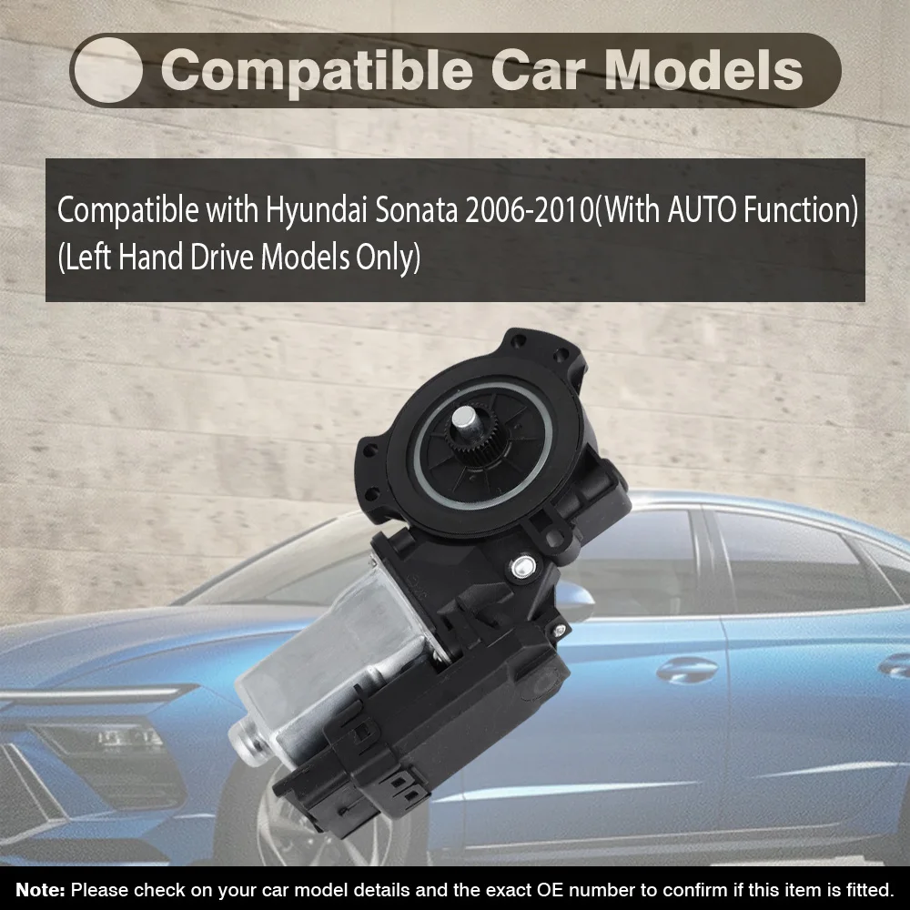 6pins Front Left Power Window Regulator Lifter Motor for Hyundai Sonata With AUTO Function 2006 2007 2008 2009 2010 82450-3K011
6pins Front Left Power Window Regulator Lifter Motor for Hyundai Sonata With AUTO Function 2006 2007 2008 2009 2010 82450-3K011