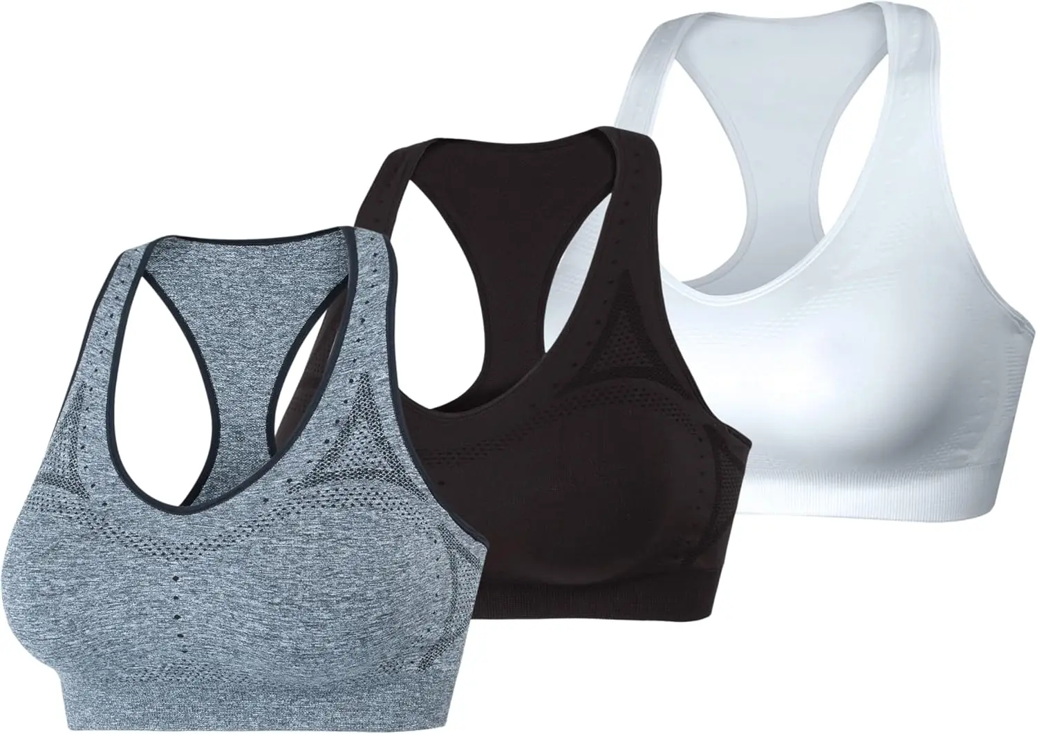 ZENFLEX Women's Sports Bra, Seamless Racerback Sports Bra, Moderate Support, Moisture-Wicking, 3 Pack
ZENFLEX Women's Sports Bra, Seamless Racerback Sports Bra, Moderate Support, Moisture-Wicking, 3 Pack
