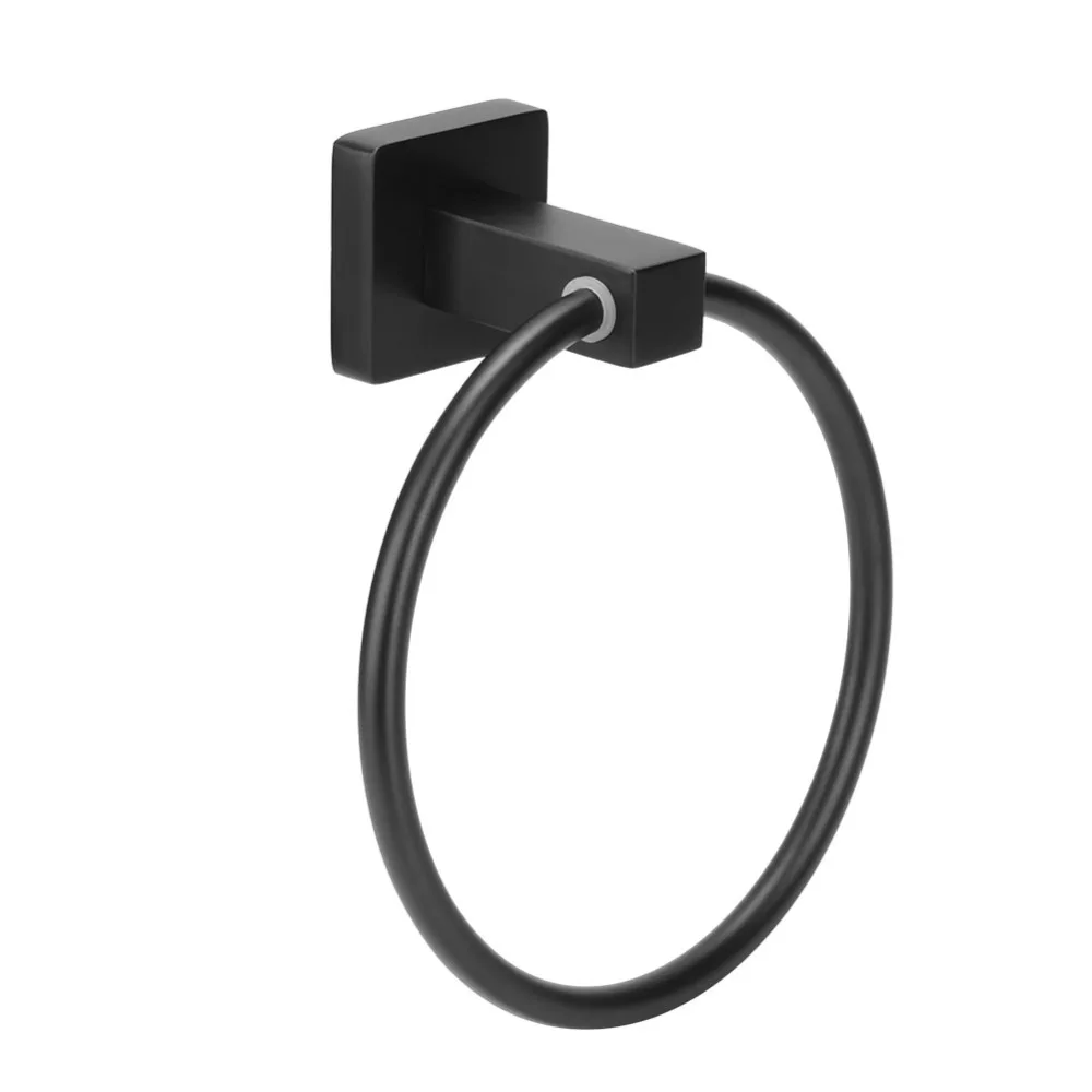 Practical Stainless Steel Towel Ring Black Round Towel Rack Wall Mounted Simple Towel Hanger Space Saving
Practical Stainless Steel Towel Ring Black Round Towel Rack Wall Mounted Simple Towel Hanger Space Saving