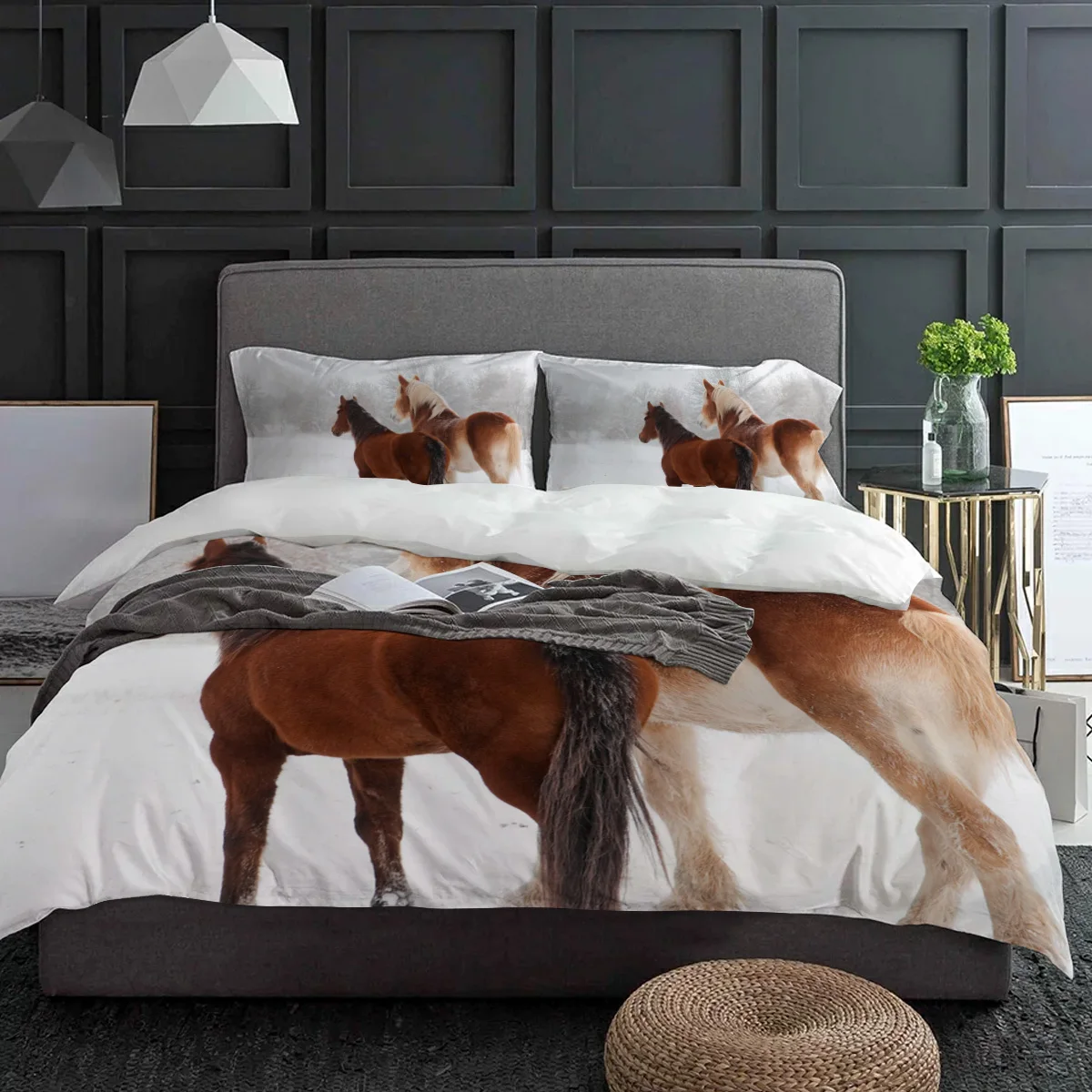 Horse Snow Scene Animal Duvet Cover With Pillow Case Custom Comforter 3pcs Bedding Set Quilt Cover Double Bed Home Textile
Horse Snow Scene Animal Duvet Cover With Pillow Case Custom Comforter 3pcs Bedding Set Quilt Cover Double Bed Home Textile