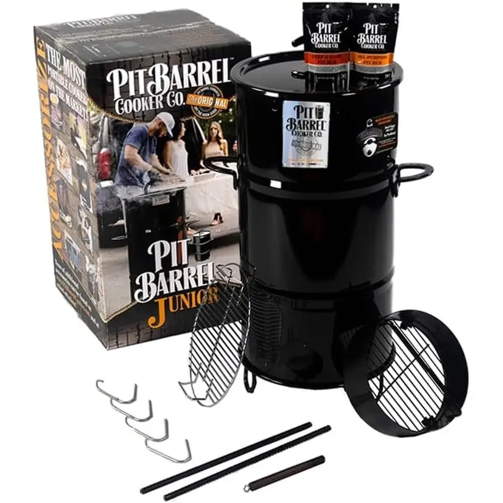 Pit Barrel Cooker 14 in. Pit Barrel Junior Charcoal Smoker Package Black PKG1001J
Pit Barrel Cooker 14 in. Pit Barrel Junior Charcoal Smoker Package Black PKG1001J