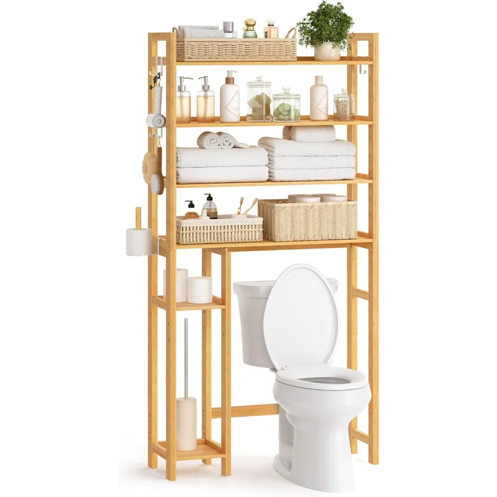 Over The Toilet Storage Shelf with Toilet Paper Holder, Bamboo Bathroom Organizer with Adjustable
Over The Toilet Storage Shelf with Toilet Paper Holder, Bamboo Bathroom Organizer with Adjustable