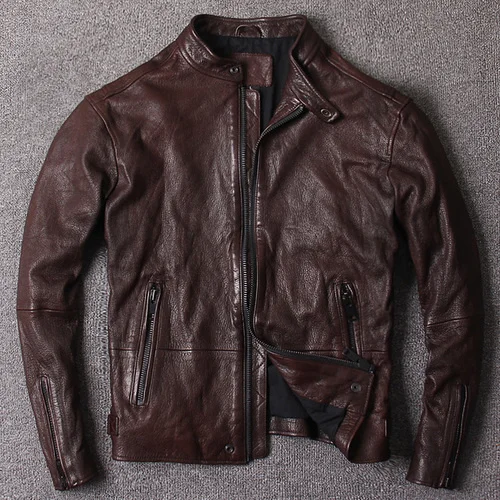 Leather Vintage Genuine Jacket Men Clothes Real Goatskin Leather Coat Spring Autumn Mens Leather Jackets 2023 D-180523
Leather Vintage Genuine Jacket Men Clothes Real Goatskin Leather Coat Spring Autumn Mens Leather Jackets 2023 D-180523
