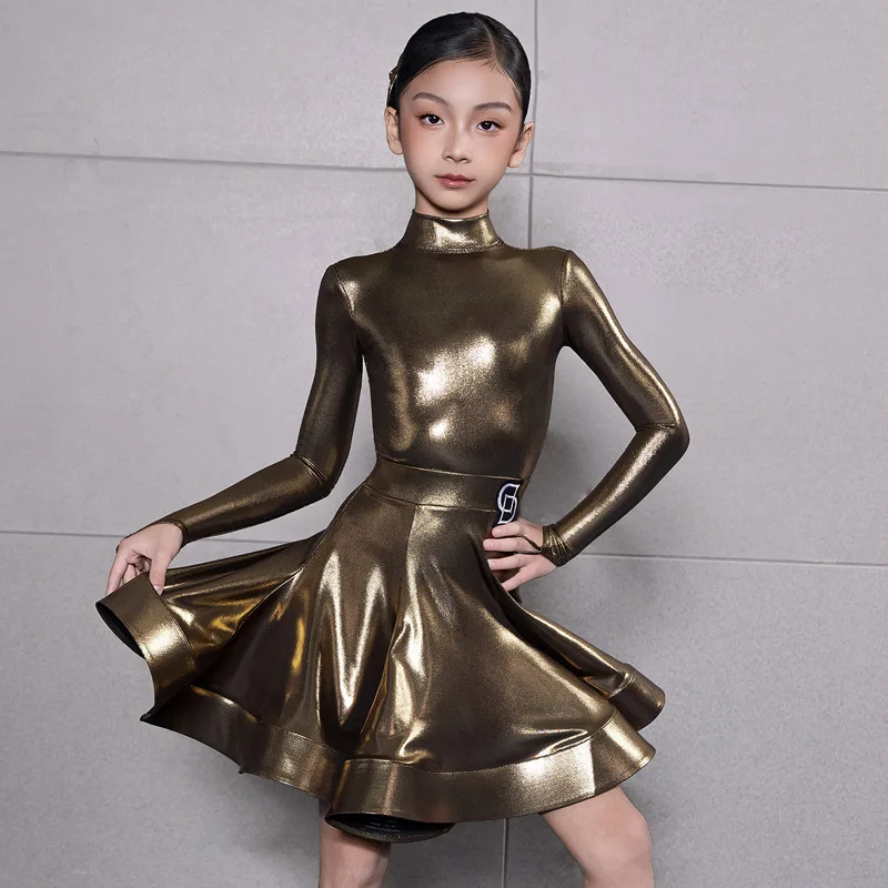 National Standard Latin Dance Competition Clothing Girls Golden Suit Long Sleeves Cha Cha Dance Clothes Practice Dress BL18416
National Standard Latin Dance Competition Clothing Girls Golden Suit Long Sleeves Cha Cha Dance Clothes Practice Dress BL18416