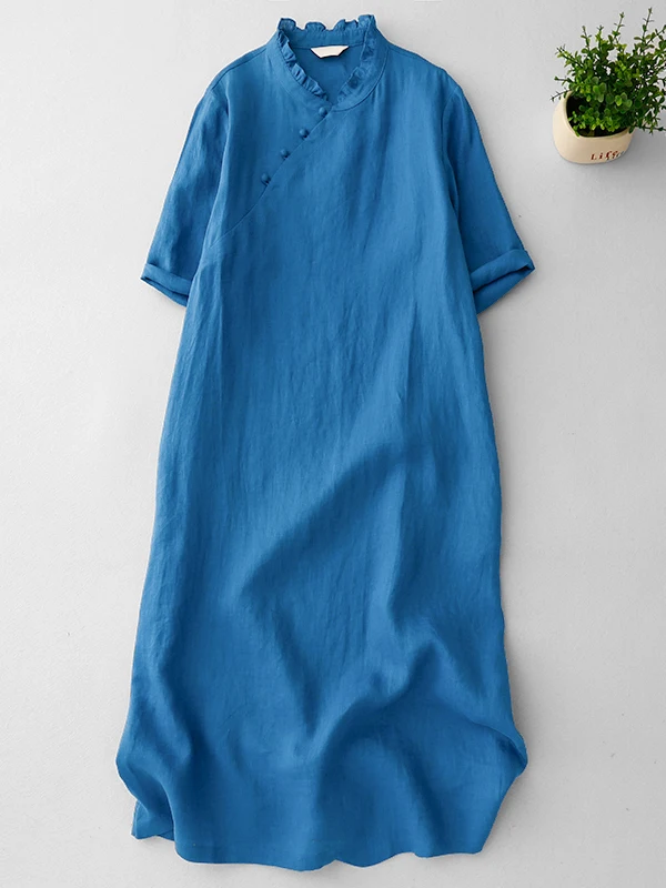 Повседневная женская хлопково-льняная юбка с воротником-стойкой, свободная юбка трапециевидной формы средней длины Five Sve Summer Dr
Повседневная женская хлопково-льняная юбка с воротником-стойкой, свободная юбка трапециевидной формы средней длины Five Sve Summer Dr