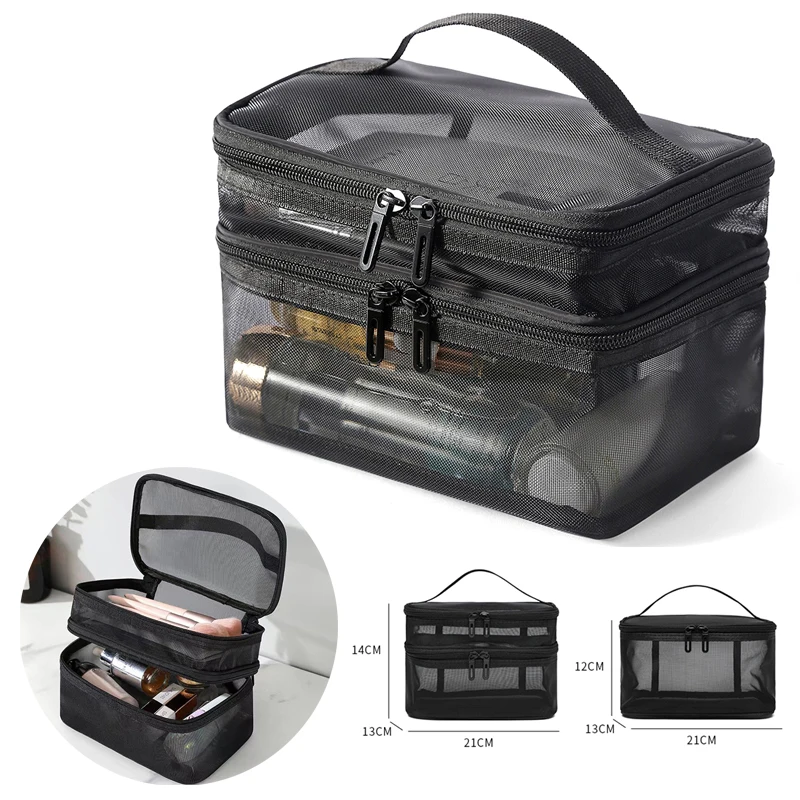 2024 New Makeup Bag Nylon Mesh Single Double-layer Cosmetic Bag Large Capacity Portable Wash Bag Toiletries Storage Bag
2024 New Makeup Bag Nylon Mesh Single Double-layer Cosmetic Bag Large Capacity Portable Wash Bag Toiletries Storage Bag