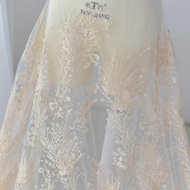 1yard Luxury cotton thread sequin embroidery tela Wedding Dress cheongsam diy sewing fabric New soft mesh fabric
1yard Luxury cotton thread sequin embroidery tela Wedding Dress cheongsam diy sewing fabric New soft mesh fabric