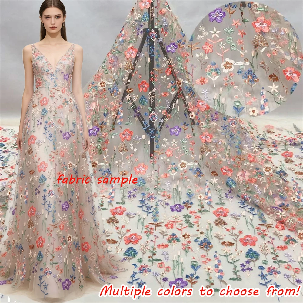 Colorful French Style 3D Embroidery Floral Mesh Lace Fabric,Woman Skirt Wedding Dress Sew by Tulle For Lady
Colorful French Style 3D Embroidery Floral Mesh Lace Fabric,Woman Skirt Wedding Dress Sew by Tulle For Lady
