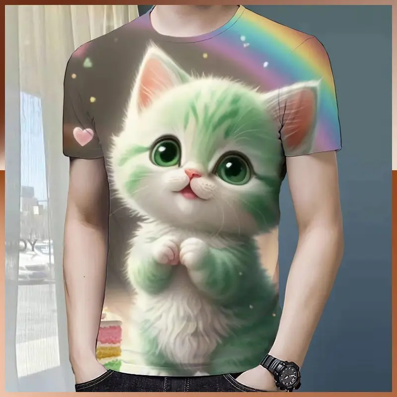 Summer Men's New Internet Popular Explosions Cute Cat 3D Printed Round Neck Short Sleeve T-shirt Jacket for Lovers
Summer Men's New Internet Popular Explosions Cute Cat 3D Printed Round Neck Short Sleeve T-shirt Jacket for Lovers