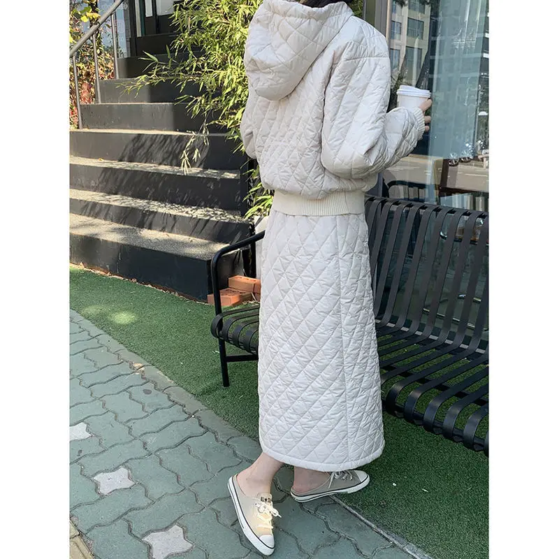Korean Fashion New Women Padded Two Piece Skirt Sets Hooded Long Sleeve Pullover Sweatshirt High Waist A Line Long Skirt Sets
Korean Fashion New Women Padded Two Piece Skirt Sets Hooded Long Sleeve Pullover Sweatshirt High Waist A Line Long Skirt Sets