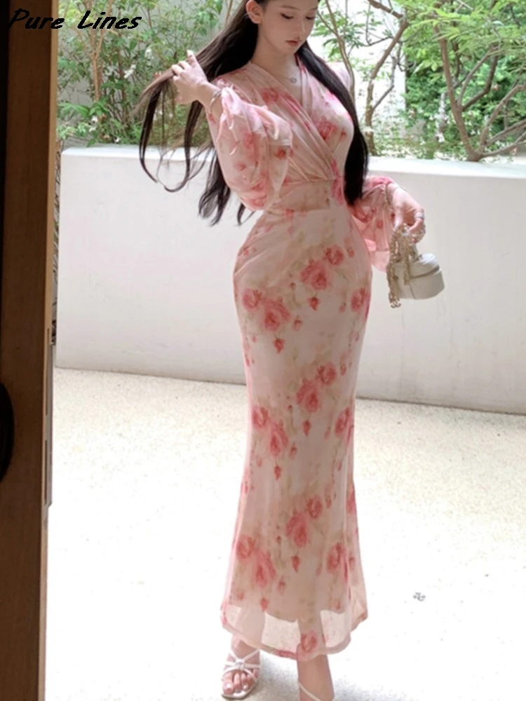 Women Vintage Print V-Neck Lanrtern Sleeve Mermaid Dress New Sexy Slim Waist Lace-up Bodycon Dresses Fashion Party Prom Robe
Women Vintage Print V-Neck Lanrtern Sleeve Mermaid Dress New Sexy Slim Waist Lace-up Bodycon Dresses Fashion Party Prom Robe