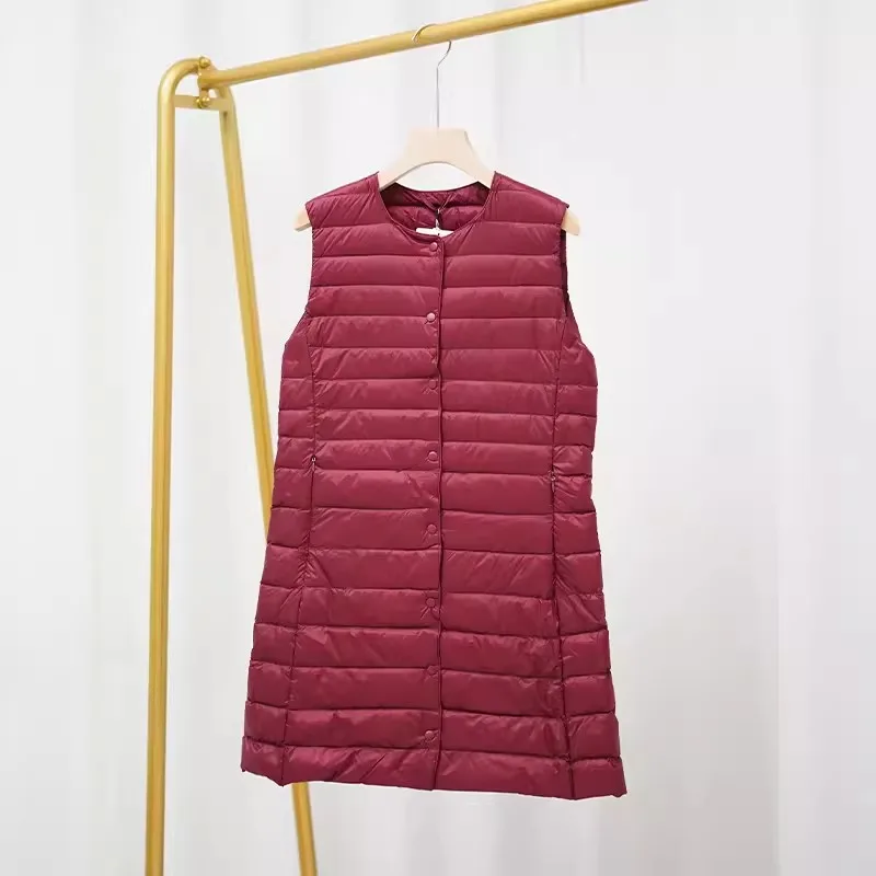 2026 Autumn Winter Sleeveless Down Waistcoat Jacket Women Ultra Light White Duck Down Vest Ladies Single Breasted Long Tank Coat
2026 Autumn Winter Sleeveless Down Waistcoat Jacket Women Ultra Light White Duck Down Vest Ladies Single Breasted Long Tank Coat