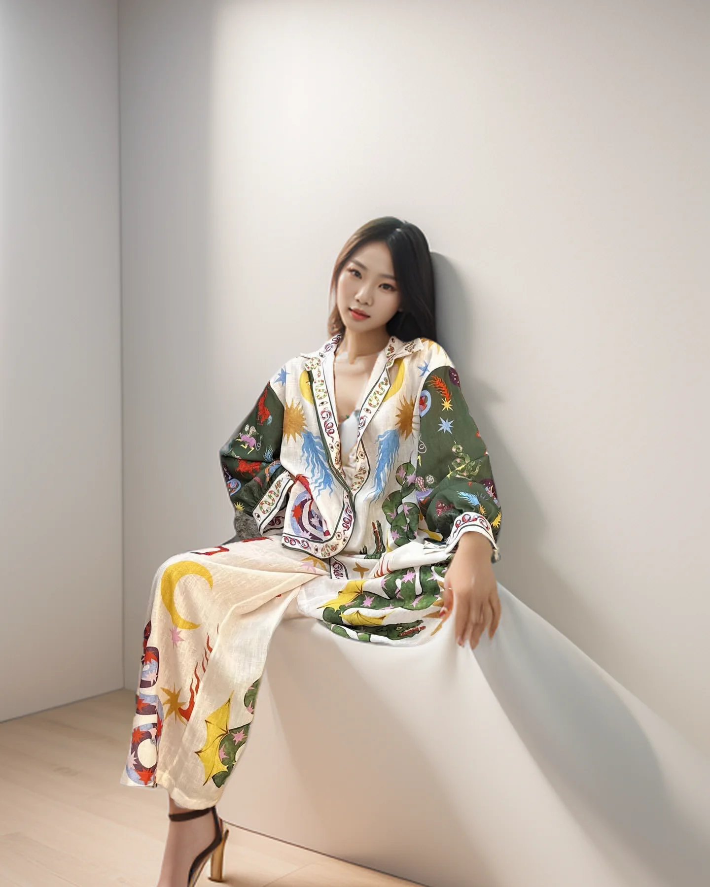 New Casual Bohemian Style Printed Long Sleeved Turn-down Collar T-shirt + Wide Leg Pants/Option 1 Only Pants,Option 2 Only Shirt
New Casual Bohemian Style Printed Long Sleeved Turn-down Collar T-shirt + Wide Leg Pants/Option 1 Only Pants,Option 2 Only Shirt