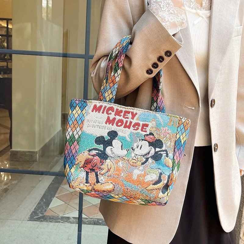 Mickey Mouse Retro Handbags for Women's Cartoon Anime Pooh Bear Canvas Shoulder Bags Embroidery Bag Shopping Storage Bento Bags
Mickey Mouse Retro Handbags for Women's Cartoon Anime Pooh Bear Canvas Shoulder Bags Embroidery Bag Shopping Storage Bento Bags