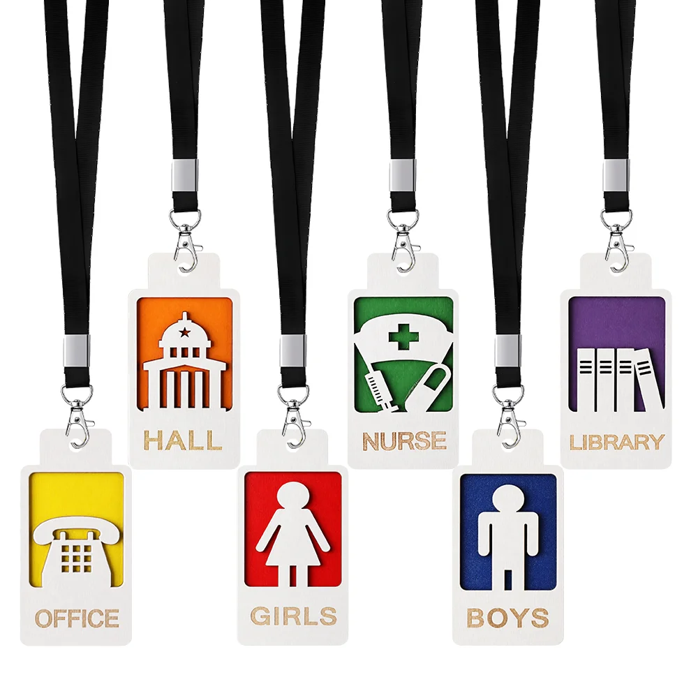 Multicolor Acrylic Hall Pass Cards with Lanyards 6 Pack, Restroom Nurse Library Office Pass for Boys Girls Teachers
Multicolor Acrylic Hall Pass Cards with Lanyards 6 Pack, Restroom Nurse Library Office Pass for Boys Girls Teachers