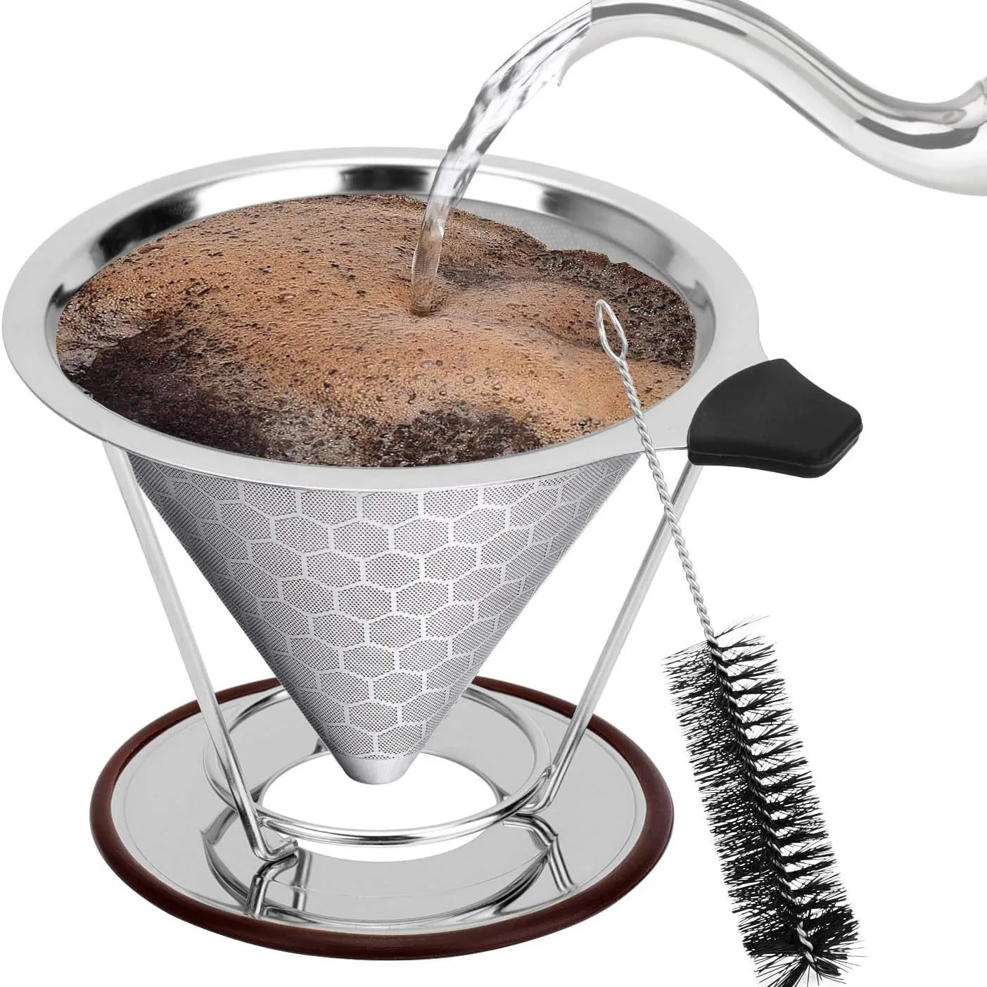 Reusable Coffee Filter Double Holder Stainless Steel Layer Strainer Tea Car Tool Accessories Making Grills Pillow Toy Anti-sided
Reusable Coffee Filter Double Holder Stainless Steel Layer Strainer Tea Car Tool Accessories Making Grills Pillow Toy Anti-sided