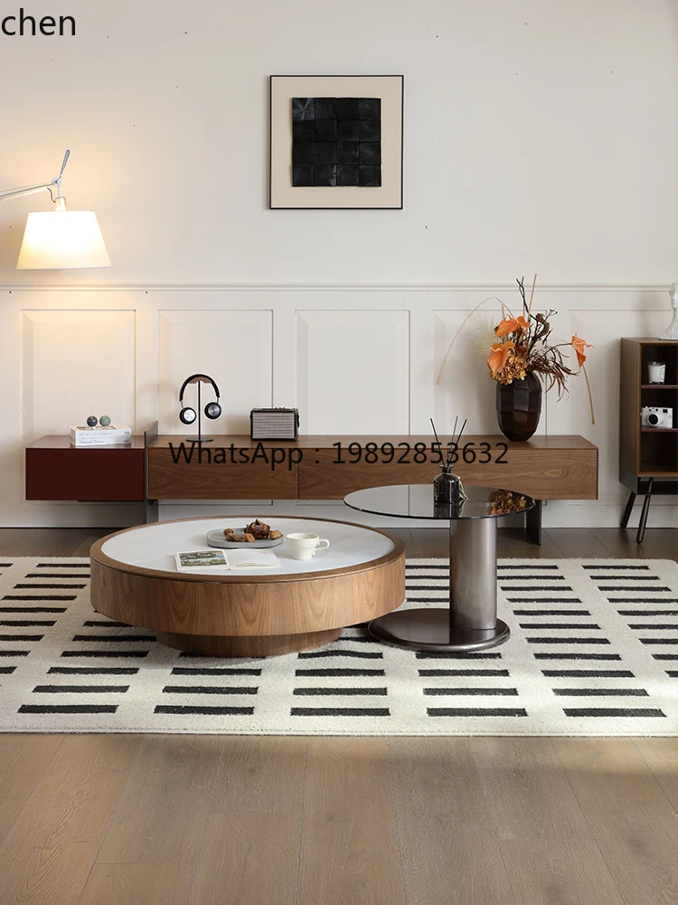 walnut TV cabinet coffee table combination living room new retro modern floor cabinet set
walnut TV cabinet coffee table combination living room new retro modern floor cabinet set