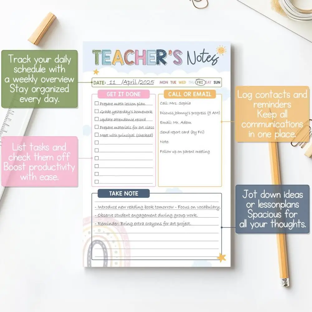 Bohemian Rainbow Teacher Notepad Gratitude Gift with To-Do Lists Contact Log & Notes Section Inspirational Planner for Educators
Bohemian Rainbow Teacher Notepad Gratitude Gift with To-Do Lists Contact Log & Notes Section Inspirational Planner for Educators