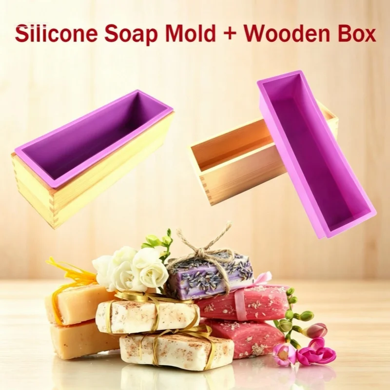 DIY Soap Tools Silicone Soap Mold Flexible Rectangular Loaf Mold with Wood Box Soaps Making Tools
DIY Soap Tools Silicone Soap Mold Flexible Rectangular Loaf Mold with Wood Box Soaps Making Tools