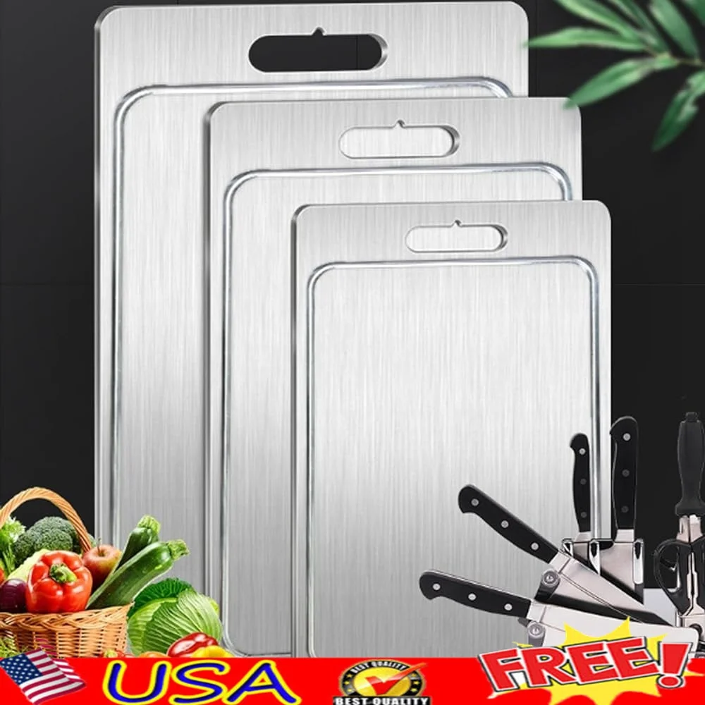 Pure Titanium Cutting Board Dishwasher Safe Food Grade Dual-Sided Juice Groove Ideal Meat Fruits Vegetables BPA Free Kitchen Bar
Pure Titanium Cutting Board Dishwasher Safe Food Grade Dual-Sided Juice Groove Ideal Meat Fruits Vegetables BPA Free Kitchen Bar