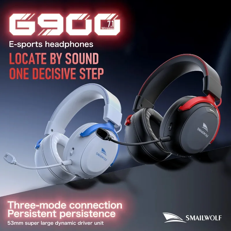 SMAILWOLF G900 Bluetooth Wireless 2.4G Headset E-Sports Game PS5 PC Switch 7.1 Surround Sound Noise Canceling Headset Microphone
SMAILWOLF G900 Bluetooth Wireless 2.4G Headset E-Sports Game PS5 PC Switch 7.1 Surround Sound Noise Canceling Headset Microphone