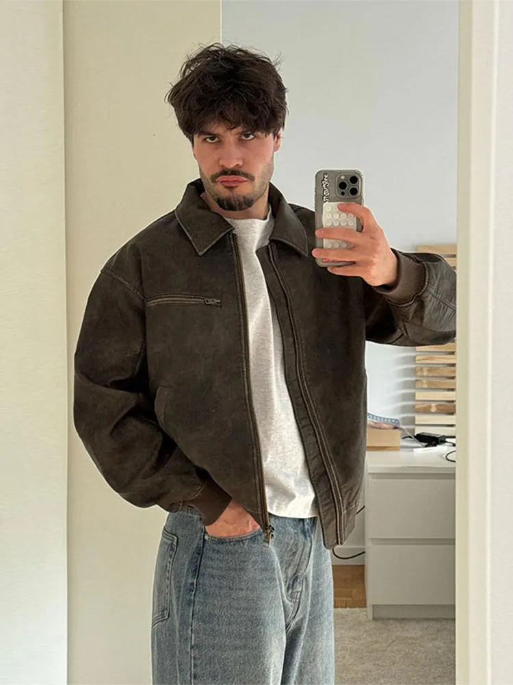 Chic Male Lapel Zipper Pu Leather Jacket 2024 Autumn Winter High Quality Warm Coat Men's Fashion Long Sleeve Pocket Outcoats
Chic Male Lapel Zipper Pu Leather Jacket 2024 Autumn Winter High Quality Warm Coat Men's Fashion Long Sleeve Pocket Outcoats