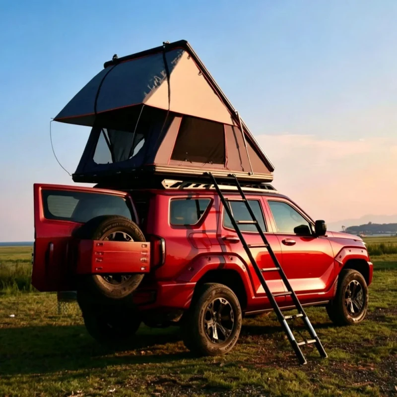 Ultra Thin Triangle Aluminum Hard Shell RTT Roof Tent For Vehicle Outdoor Camping
Ultra Thin Triangle Aluminum Hard Shell RTT Roof Tent For Vehicle Outdoor Camping