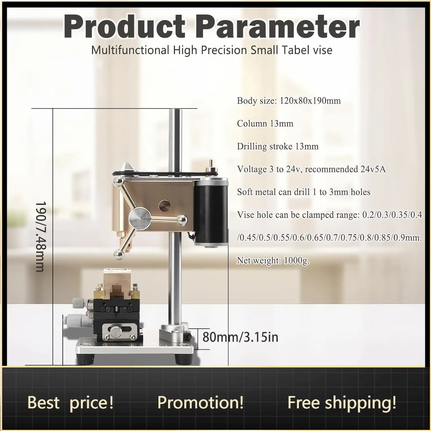 Watchmaker Tools Mini Benchtop Drill Press, Multifunction Precision Bench Crown Punch, Portable Bench Drilling Machine Drill, Re
Watchmaker Tools Mini Benchtop Drill Press, Multifunction Precision Bench Crown Punch, Portable Bench Drilling Machine Drill, Re