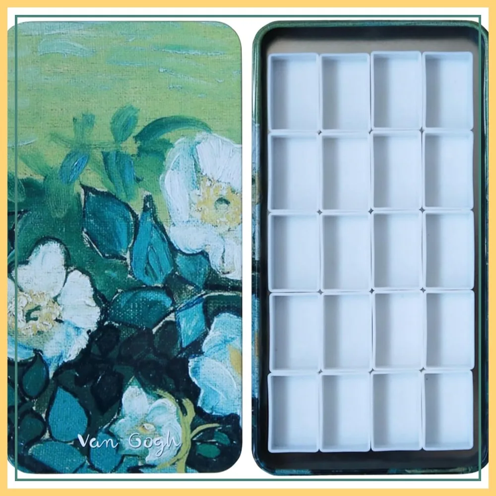 Watercolor Palette Tin Box with 20 Full Pans, Empty Magnetic Squares - Metal Paint Mixing Tray, Portable for Artists
Watercolor Palette Tin Box with 20 Full Pans, Empty Magnetic Squares - Metal Paint Mixing Tray, Portable for Artists