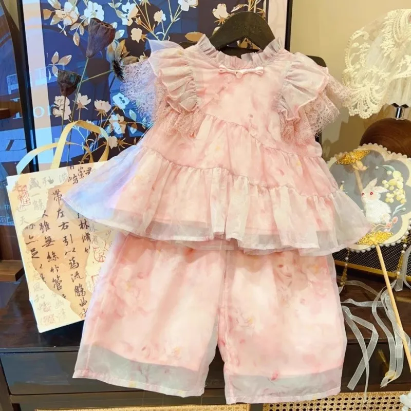 TOY-Girls Suit2025Summer New Chinese Style Fashionable Children's Short Sleeve Top and Wide Leg Pants Slimming Two-Piece Set
TOY-Girls Suit2025Summer New Chinese Style Fashionable Children's Short Sleeve Top and Wide Leg Pants Slimming Two-Piece Set