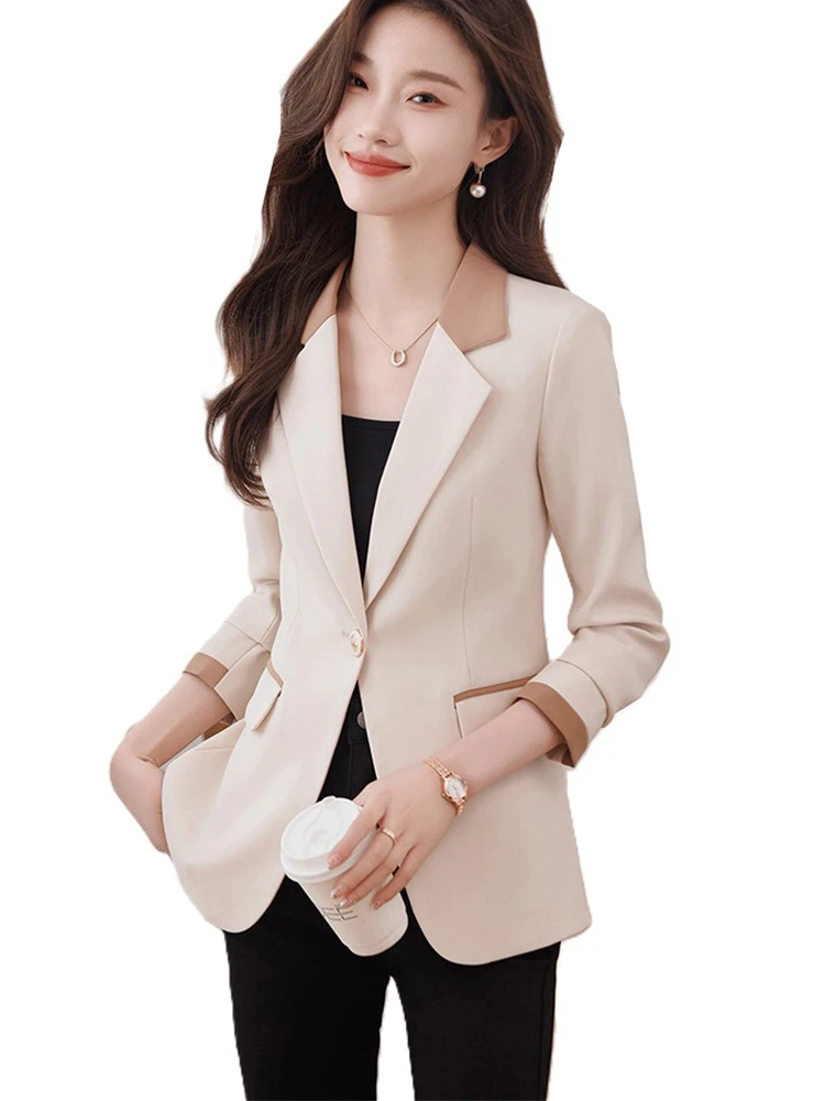 Модный женский пиджак, женский бежевый, черный, женский тонкий деловой рабочий пиджак, пальто
Модный женский пиджак, женский бежевый, черный, женский тонкий деловой рабочий пиджак, пальто
