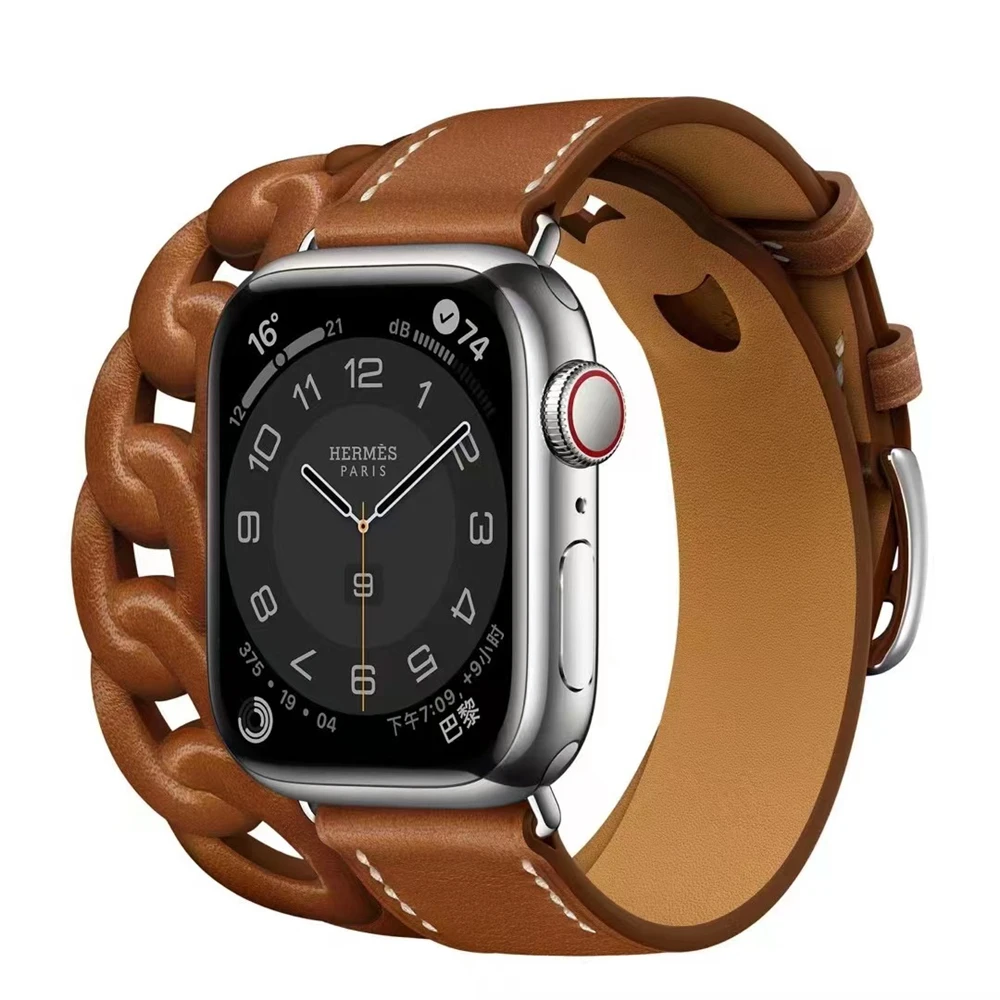 Women For Apple Watch 7 Band 41mm 40mm 38mm 45mm 44mm 42mm Double Tour Leather Strap For iWatch Series 7 6 5 4 3 2 1 SE Bracelet
Women For Apple Watch 7 Band 41mm 40mm 38mm 45mm 44mm 42mm Double Tour Leather Strap For iWatch Series 7 6 5 4 3 2 1 SE Bracelet