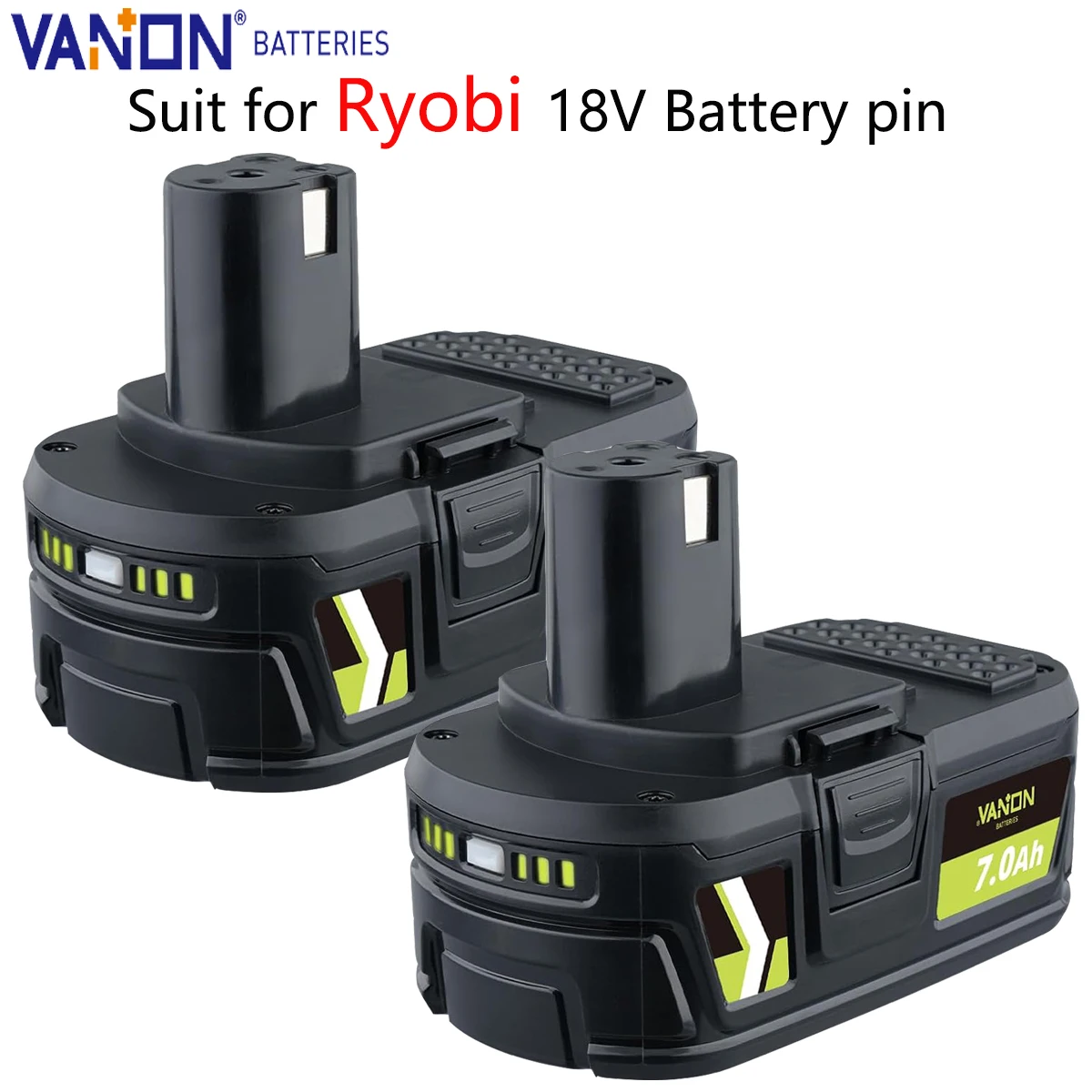 Vanon 2Pack P108 7.0Ah 18V One+ Lithium Battery Replace for Ryobi P102 P103 P104 P105 P106 P109 P122 Electric Tools Battery pin
Vanon 2Pack P108 7.0Ah 18V One+ Lithium Battery Replace for Ryobi P102 P103 P104 P105 P106 P109 P122 Electric Tools Battery pin