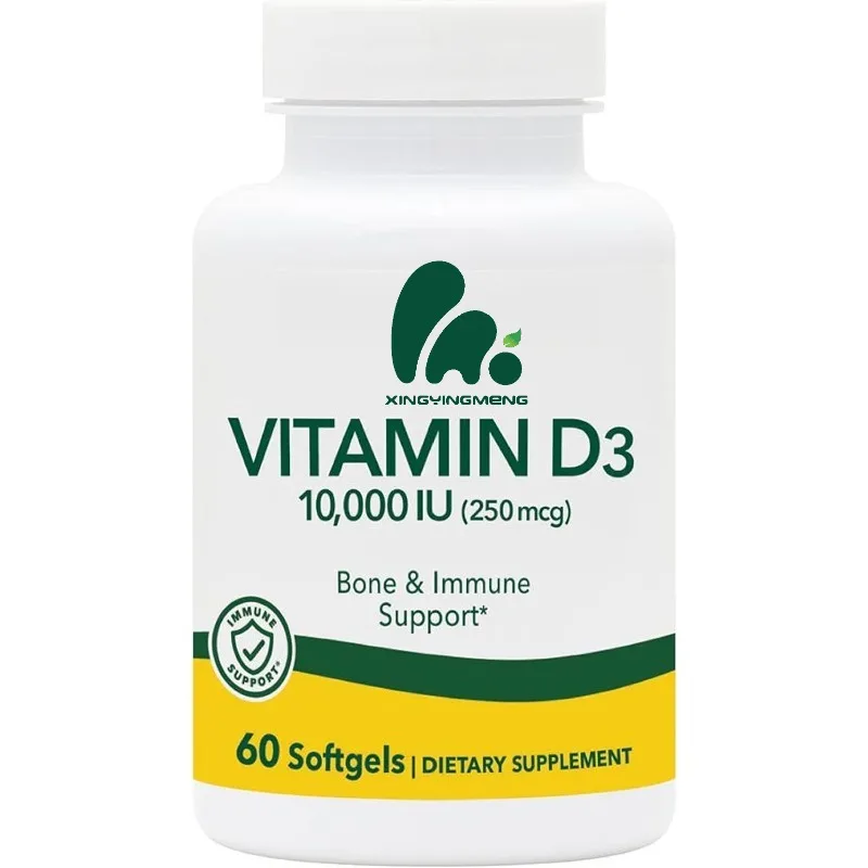 Vitamin D3 (cholecalciferol) -10000 IU, 60 capsules - Bone and tooth health support, immune system support, overall health
Vitamin D3 (cholecalciferol) -10000 IU, 60 capsules - Bone and tooth health support, immune system support, overall health