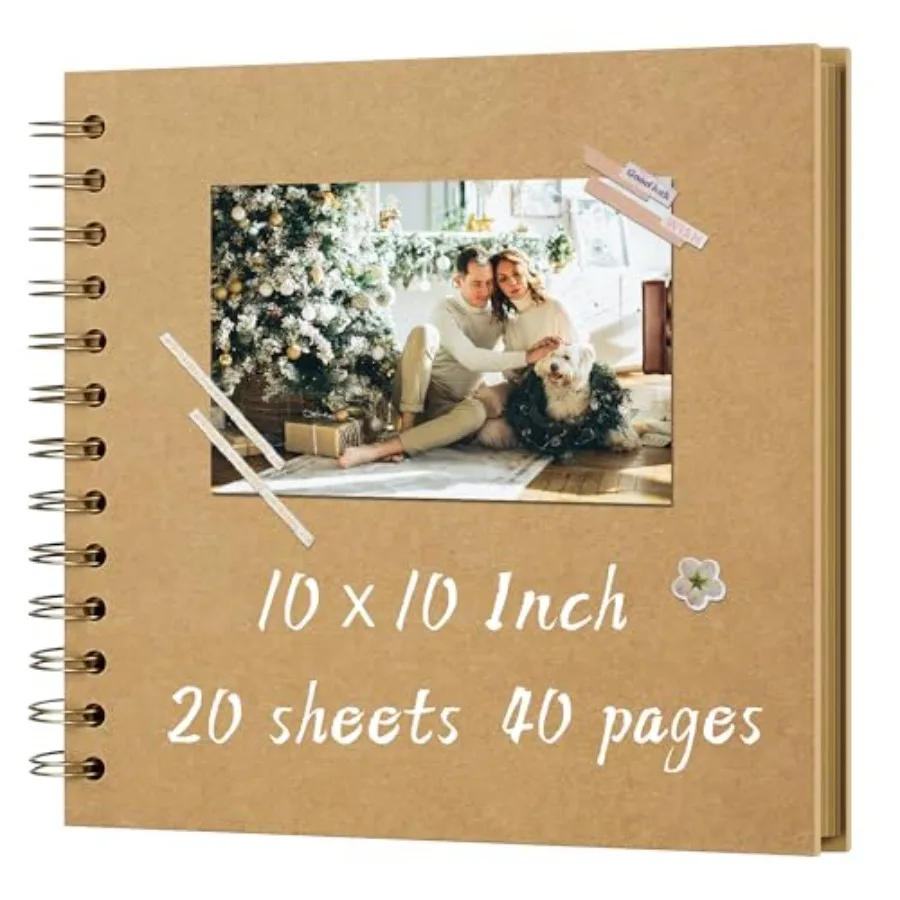 DIY Scrapbook Album 10x10 Inch 40 Pages 20 Sheets Hardcover Kraft Paper Photo Book, Blank Memory Scrap Book for DIY Crafts, Wed
DIY Scrapbook Album 10x10 Inch 40 Pages 20 Sheets Hardcover Kraft Paper Photo Book, Blank Memory Scrap Book for DIY Crafts, Wed