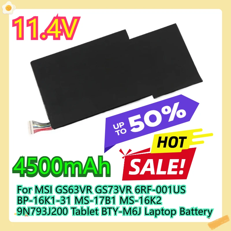 For MSI GS63VR GS73VR 6RF-001US BP-16K1-31 MS-17B1 MS-16K2 9N793J200 Tablet BTY-M6J Laptop Battery
For MSI GS63VR GS73VR 6RF-001US BP-16K1-31 MS-17B1 MS-16K2 9N793J200 Tablet BTY-M6J Laptop Battery