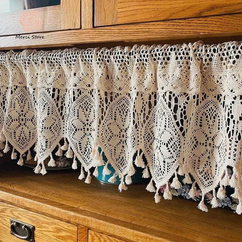 American Cotton Crochet Short Curtain With Tassel Hollow Valance Curtain For Door Cabinet Short Tulle Drapes Home Decor Cortinas
American Cotton Crochet Short Curtain With Tassel Hollow Valance Curtain For Door Cabinet Short Tulle Drapes Home Decor Cortinas