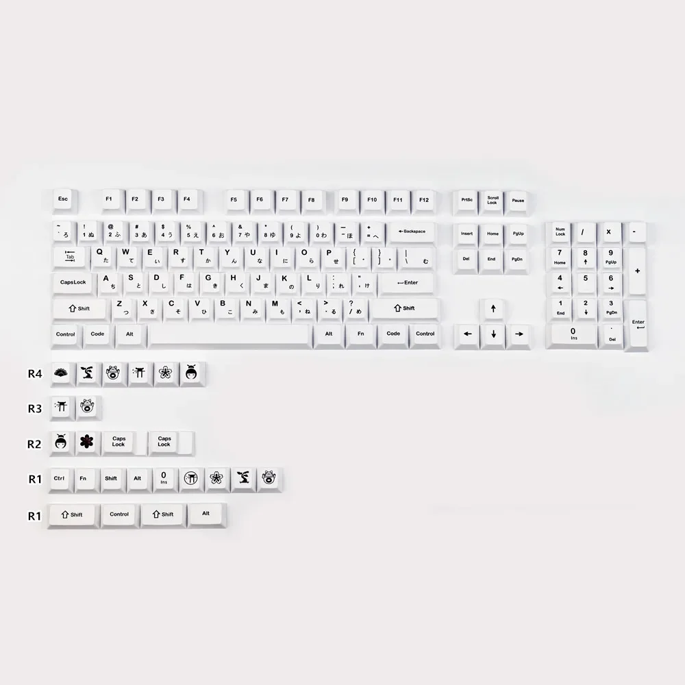 Black and white Japanese keycaps PBT sublimation computer mechanical keyboard keys minimalist TTC axis
Black and white Japanese keycaps PBT sublimation computer mechanical keyboard keys minimalist TTC axis