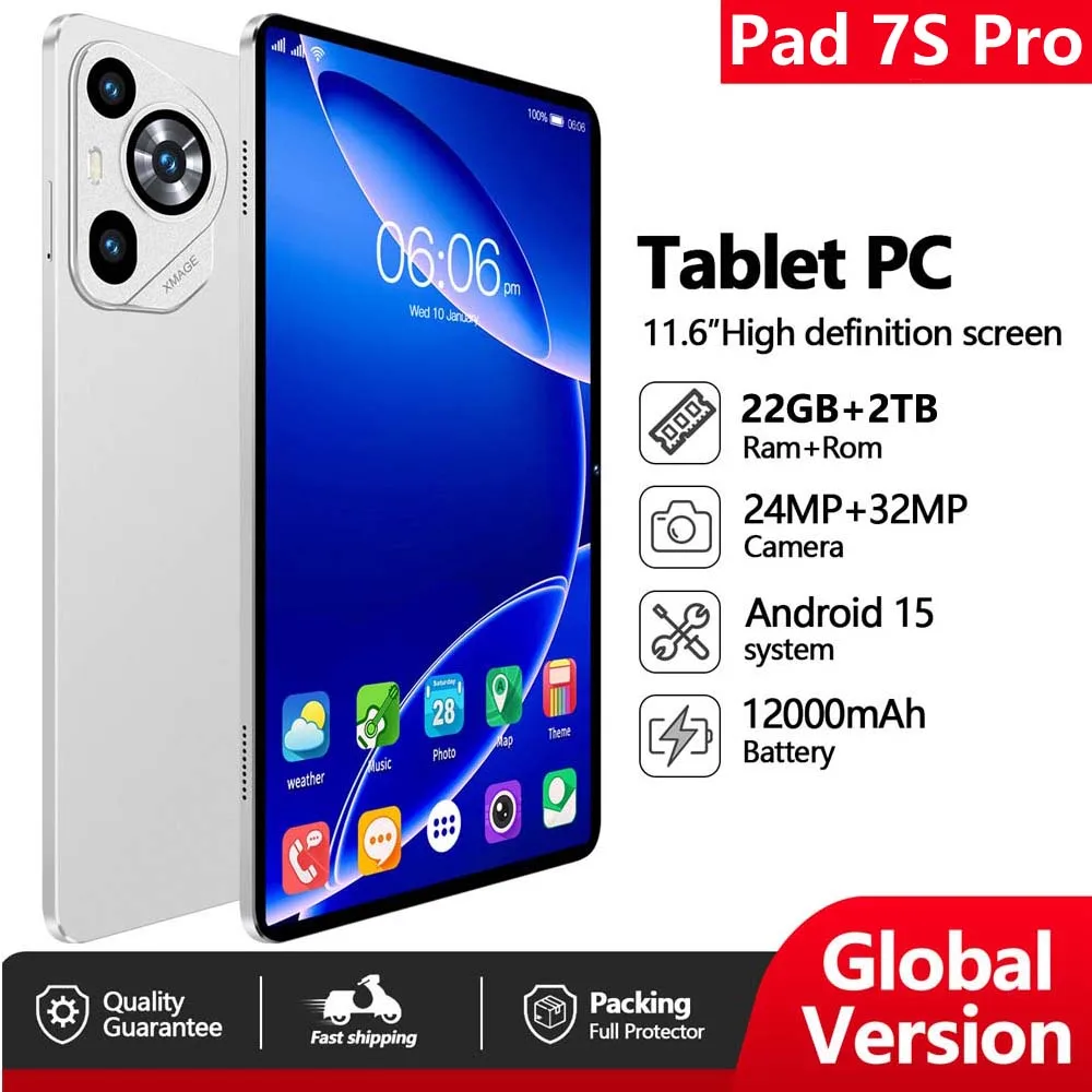 Pad 7S Pro Global Upgraded Tablets Android 15 Gaming 22GB+2TB Tab Snapdragon 8 gen3 Original 5G Dual SIM 12000mAh Kids Tablet PC
Pad 7S Pro Global Upgraded Tablets Android 15 Gaming 22GB+2TB Tab Snapdragon 8 gen3 Original 5G Dual SIM 12000mAh Kids Tablet PC