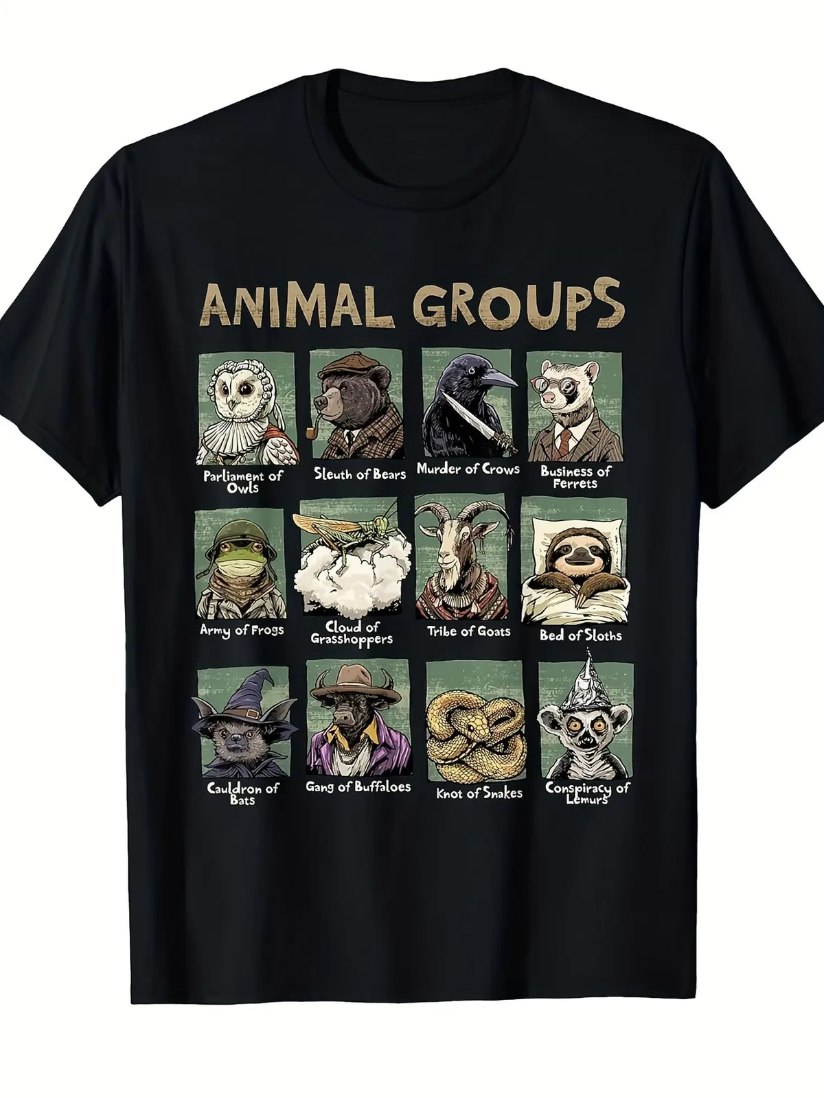 Discover Animal Groups - Fun Wildlife Graphic Tee for Men, Short Sleeve Casual S
Discover Animal Groups - Fun Wildlife Graphic Tee for Men, Short Sleeve Casual S