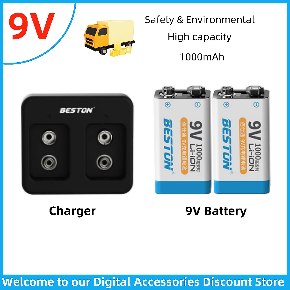 9V Ni-MH Rechargeable Battery 9 V 1000mAh Batteries with Charger for Multimeter Microphone Toy Remote Control KTV
9V Ni-MH Rechargeable Battery 9 V 1000mAh Batteries with Charger for Multimeter Microphone Toy Remote Control KTV