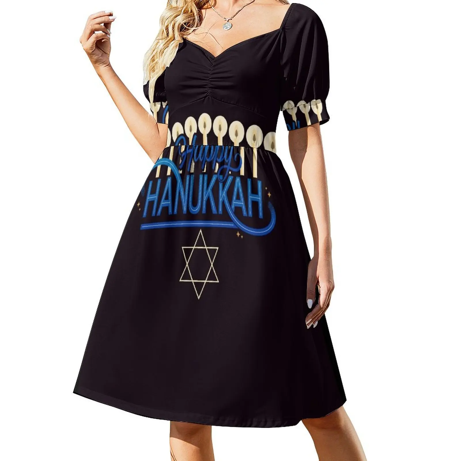 Happy Hanukkah Menorah Short-Sleeved Dress Women's long dress prom clothes luxury woman party dress
Happy Hanukkah Menorah Short-Sleeved Dress Women's long dress prom clothes luxury woman party dress