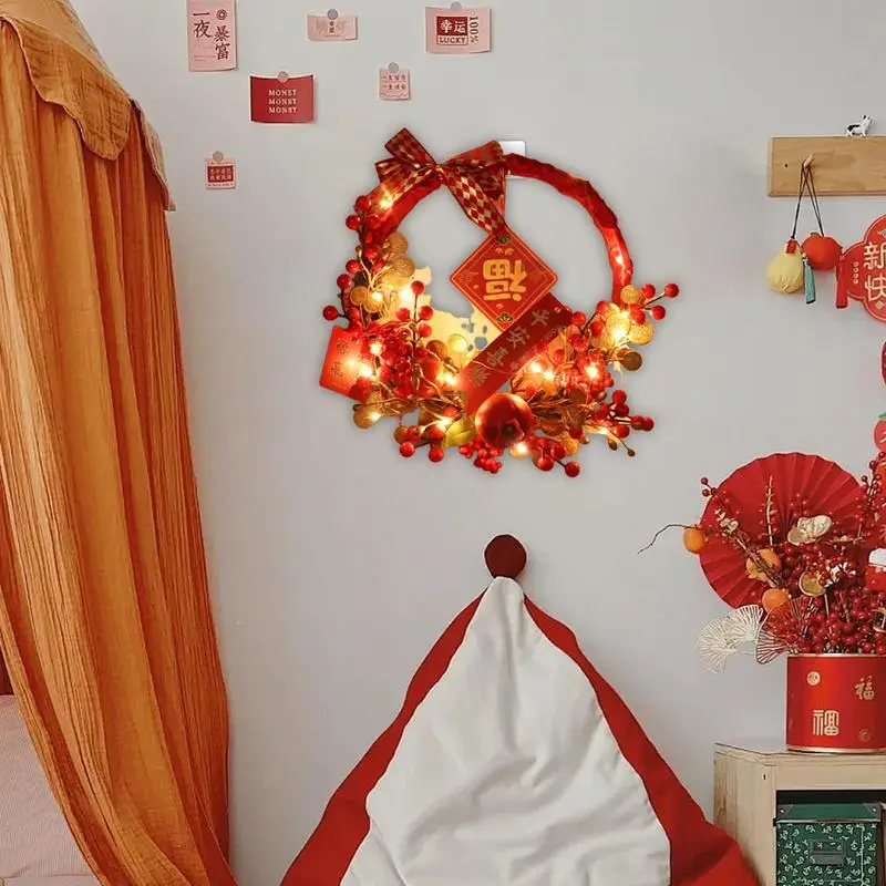 Front Door Wreath With Red Berry Good Luck Artificial Flower Ornament Artificial Wreath Built-in Led Light Strip Fall Wreath Or
Front Door Wreath With Red Berry Good Luck Artificial Flower Ornament Artificial Wreath Built-in Led Light Strip Fall Wreath Or