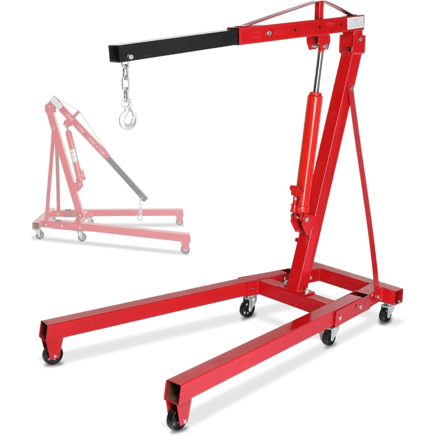 Engine Hoist 2 TON Folding Hydraulic Cherry Picker Shop Cranes Lift Red Shop Crane 4000 lb Heavy-Duty (Engine Hoist)
Engine Hoist 2 TON Folding Hydraulic Cherry Picker Shop Cranes Lift Red Shop Crane 4000 lb Heavy-Duty (Engine Hoist) 