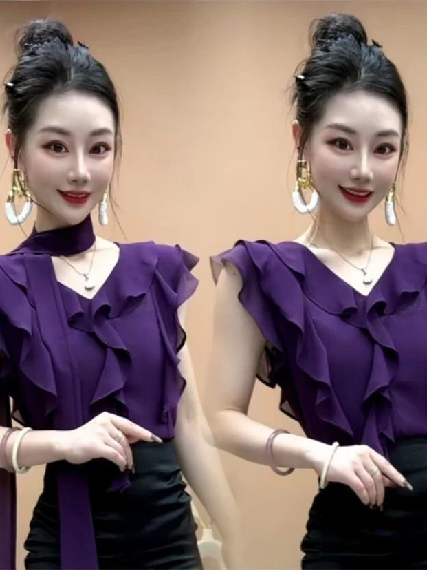 Ele V-Ne Svel irt Women's Faion Summer New Sle High-End Sle Lace Trim irt Commute Sle Slim Fit ort ...
Ele V-Ne Svel irt Women's Faion Summer New Sle High-End Sle Lace Trim irt Commute Sle Slim Fit ort ...