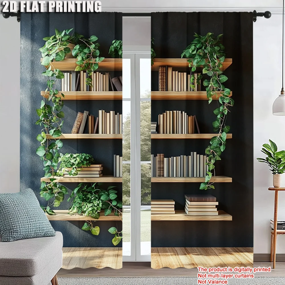 2pc, Window Treatment Curtains Bookshelves and Green Plants Versatile Fabric,Without Electricity Family Party for Indoor
2pc, Window Treatment Curtains Bookshelves and Green Plants Versatile Fabric,Without Electricity Family Party for Indoor