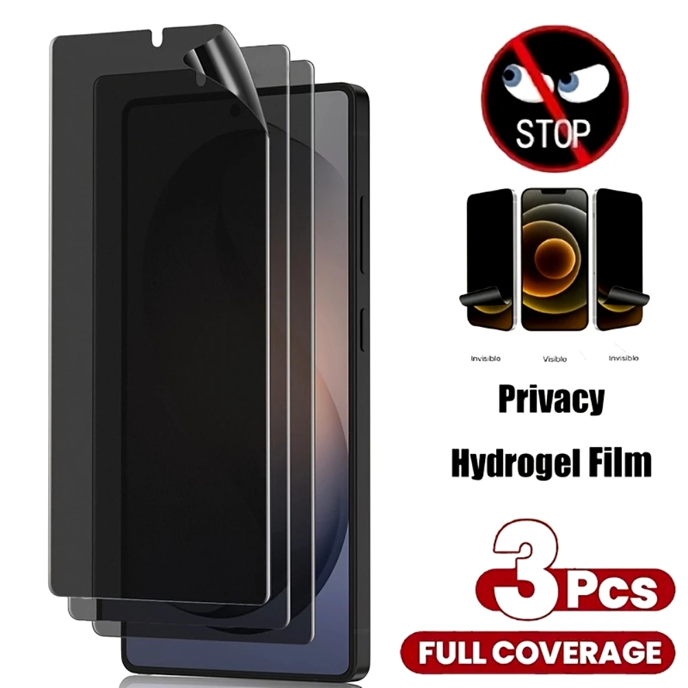 3Pcs Privacy Full Cover Hydrogel Film for Galaxy S26/S25/S24/Ultra/S23/S22/S21/Plus/S26/S25/Edge Anti-Scratch Screen Protectors
3Pcs Privacy Full Cover Hydrogel Film for Galaxy S26/S25/S24/Ultra/S23/S22/S21/Plus/S26/S25/Edge Anti-Scratch Screen Protectors