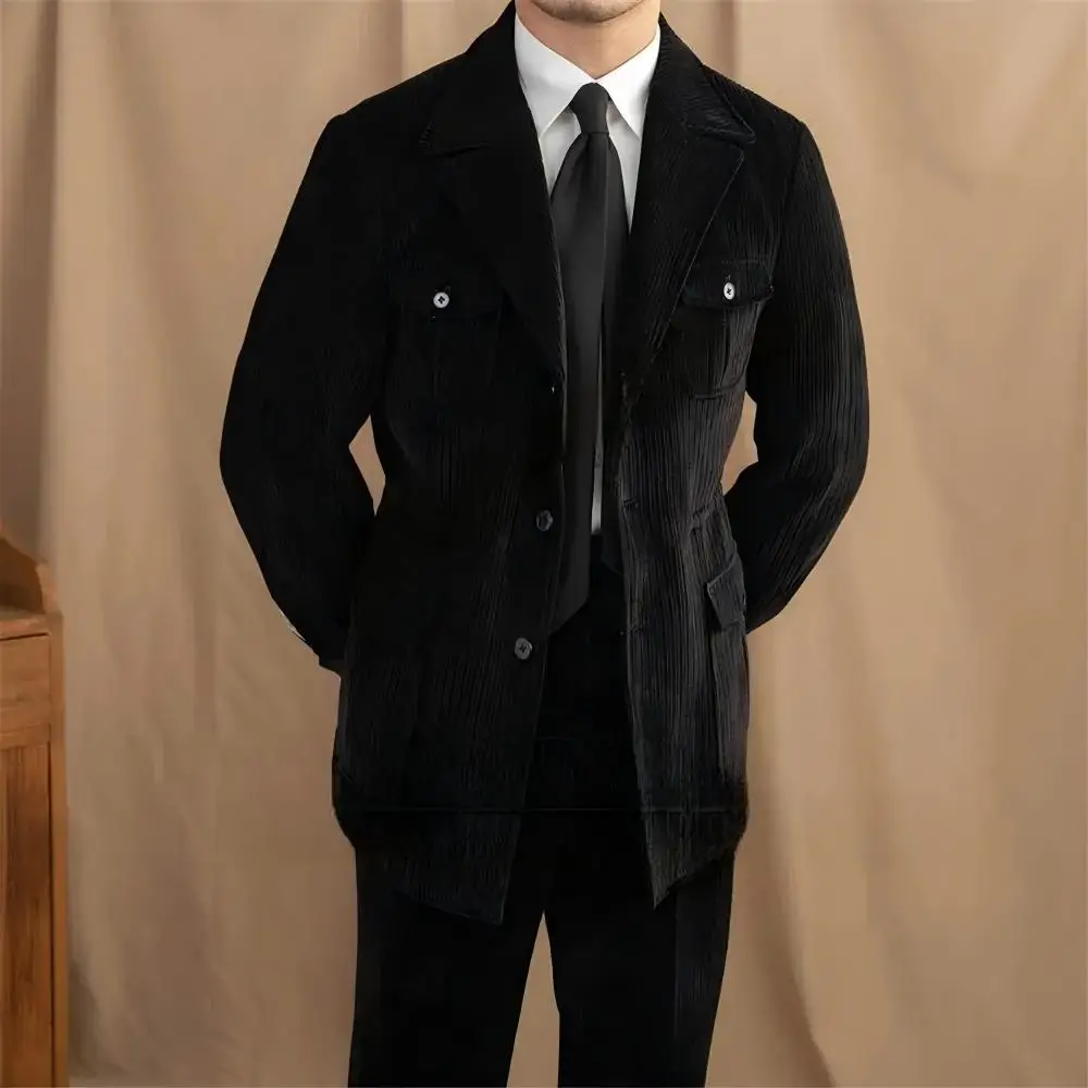 Винтажный мужской костюм-двойка: пиджак с лацканами и брюки из вельвета, на заказ, для жениха, для деловых встреч, вечеринок и свадеб
Винтажный мужской костюм-двойка: пиджак с лацканами и брюки из вельвета, на заказ, для жениха, для деловых встреч, вечеринок и свадеб