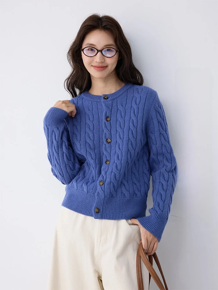 Dwind round Ne Twisted Knit Cardigan Women's Casual Loose Knitted Top Autumn New Sle Commute Sle Fiber Blend Long Sl...
Dwind round Ne Twisted Knit Cardigan Women's Casual Loose Knitted Top Autumn New Sle Commute Sle Fiber Blend Long Sl...